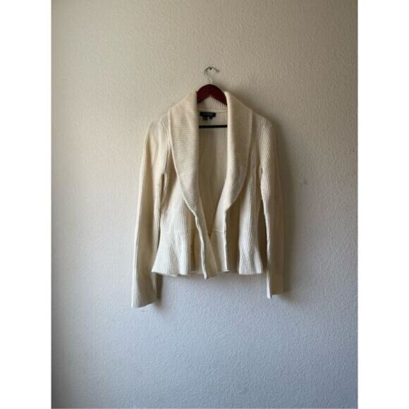 Lauren Ralph Lauren wool and angora rabbit hair cream open cardigan pl - Picture 1 of 5